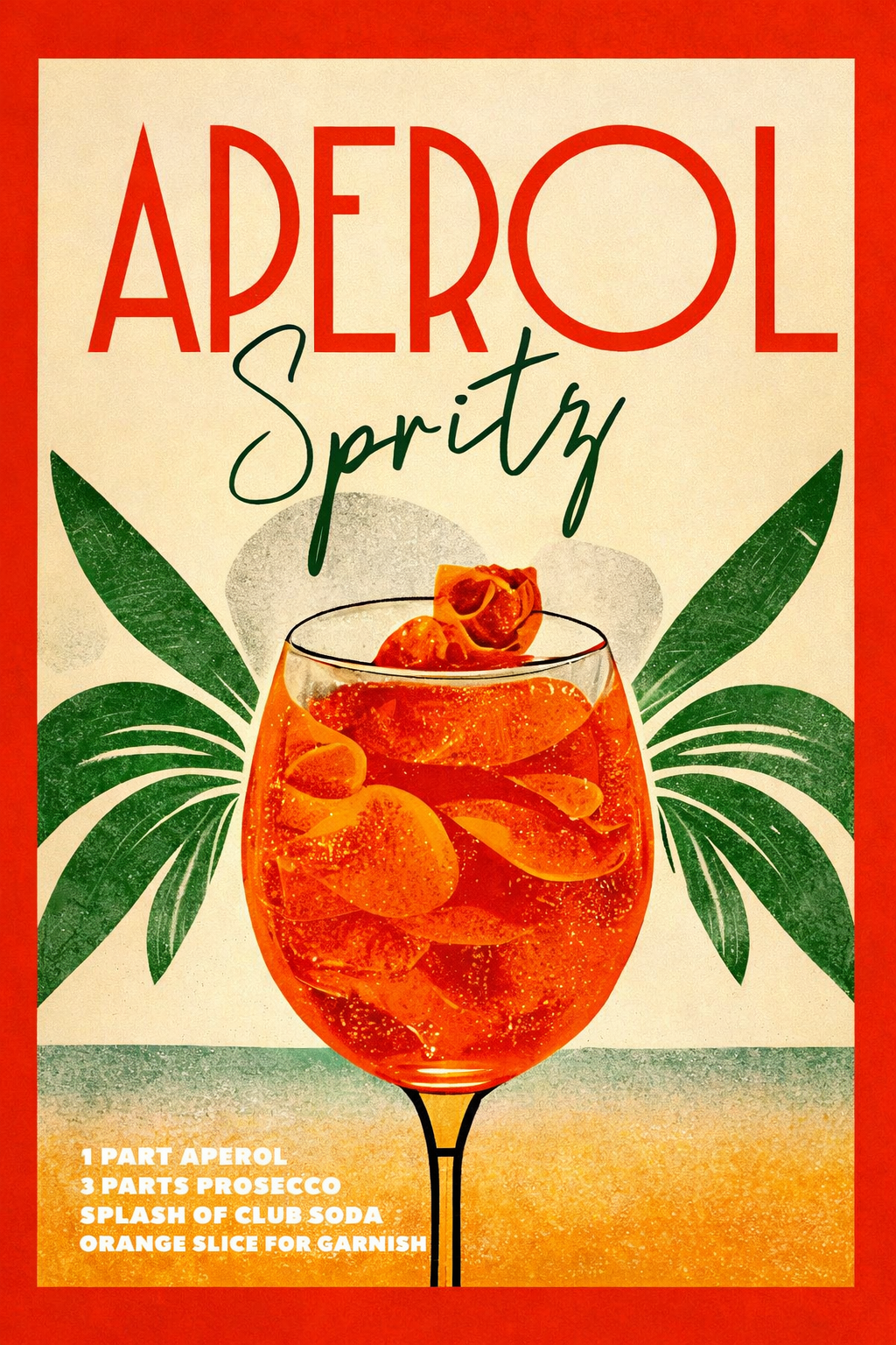 Aperol Spritz Recipe Card Diamond Painting Kit