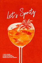 Abstract Aperol Spritz Recipe Card Diamond Painting Kit