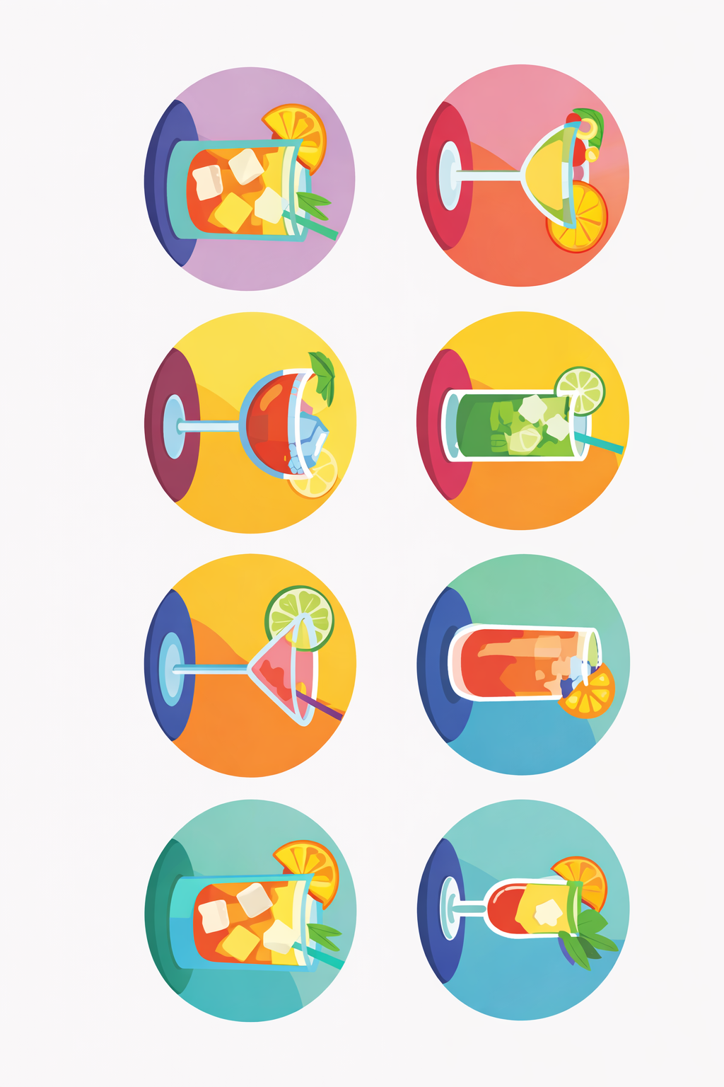 DIY Diamond Mixed Drink Coaster Set - 8 Piece Bundle