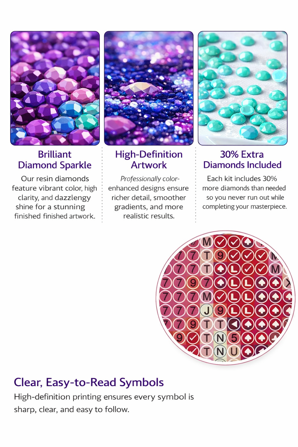 DIY Diamond Azure Garden Coaster Set - 3 Piece Bundle