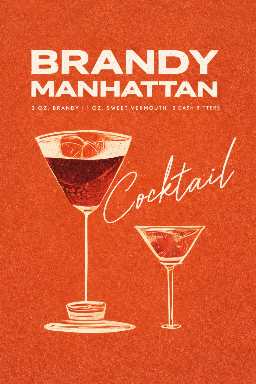 Brandy Manhatten Recipe Card Diamond Painting Kit