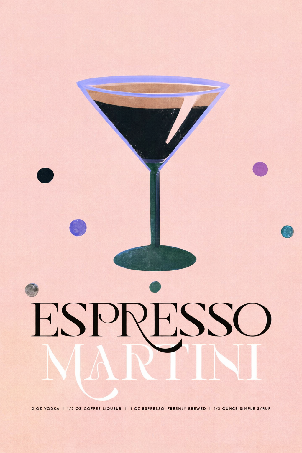 Espresso Martini Recipe Card Diamond Painting Kit